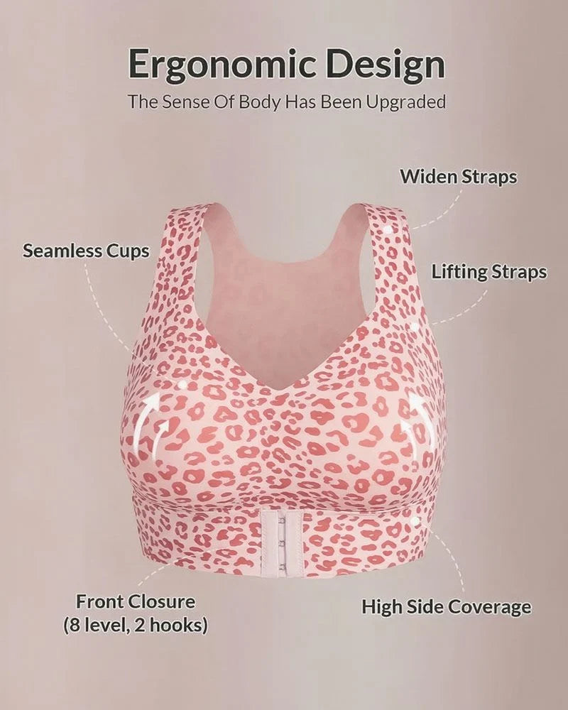 Cross Back Front Closure Wireless Posture Support Bra